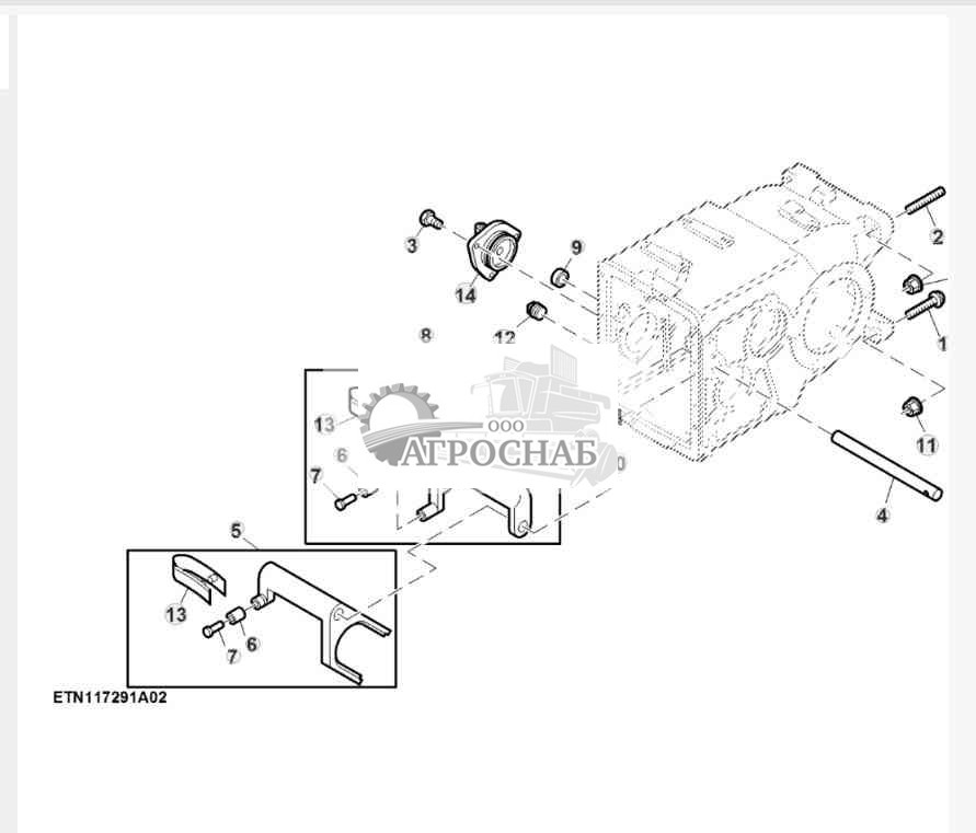 Корпус трансмиссии и вилки переключения передач, 20 кмч 